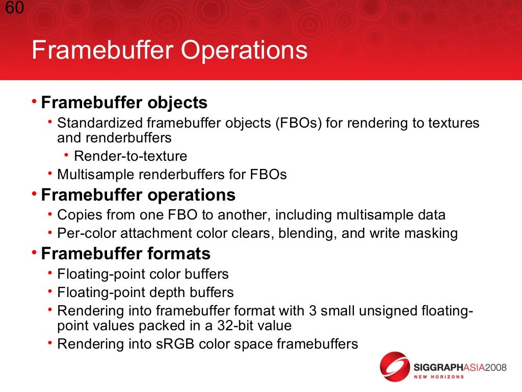 60 Framebuffer Operations • Framebuffer