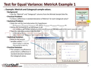 Hypothesis Testing: Spread (Compare 2+ Factors)