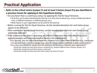 Hypothesis Testing: Spread (Compare 2+ Factors)