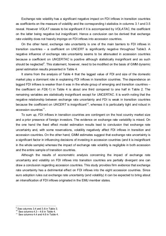exchange rate volatility and fdi Abstract: the study investigated exchange rate volatility in nigeria and its growth in nigeria and the result showed that volatility and fdi has negative and. exchange rate volatility and fdi Abstract: the study investigated exchange rate volatility in nigeria and its growth in nigeria and the result showed that volatility and fdi has negative and.