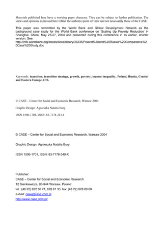 C e n t e r f o r S o c i a l 
a n d E c o n o m i c R e s e a r c h 
2 8 0 
	
 