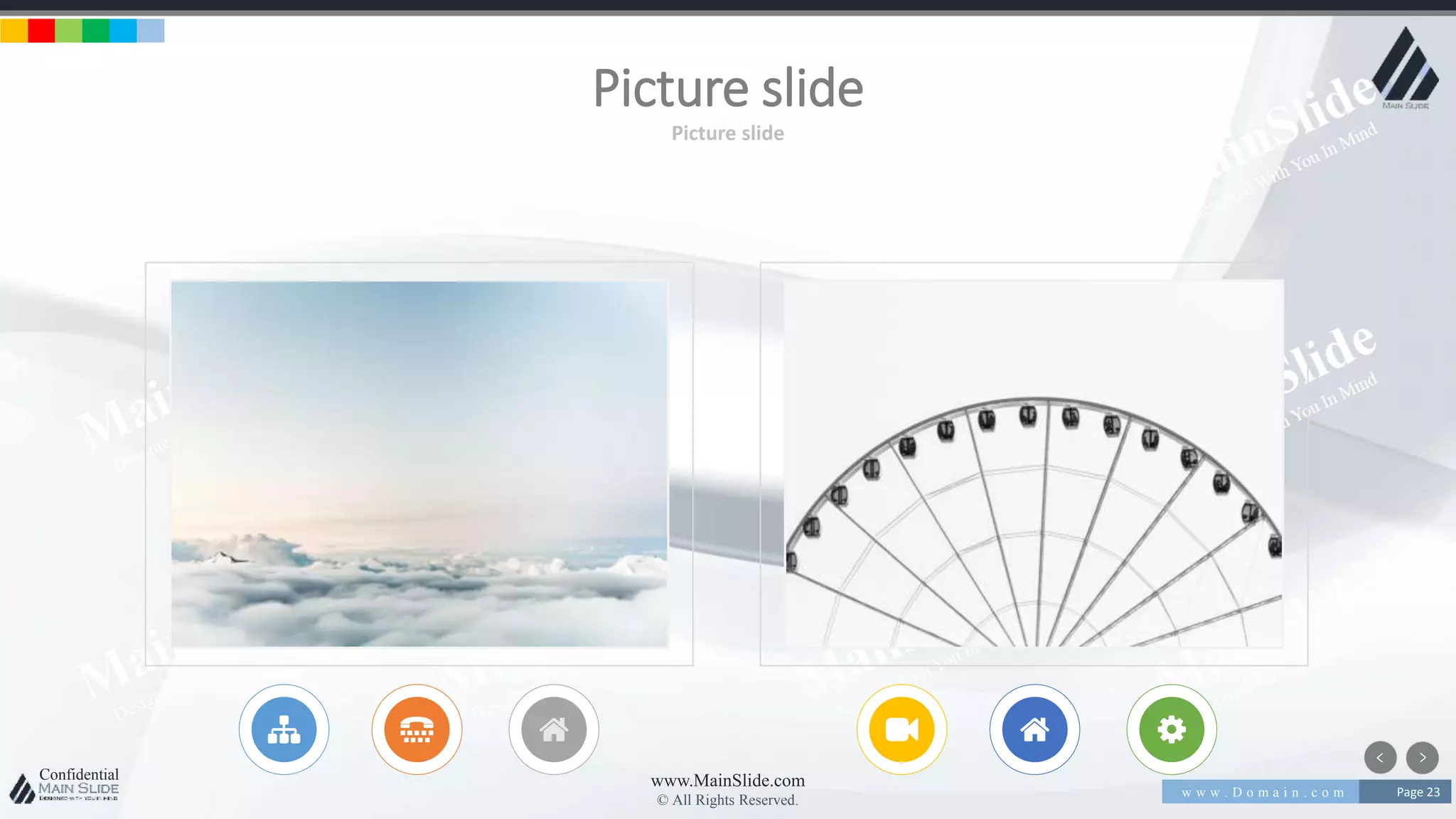 w w w . D o m a i n . c o m Page 23
www.MainSlide.com
© All Rights Reserved.
Confidential
Picture slide
Picture slide
 