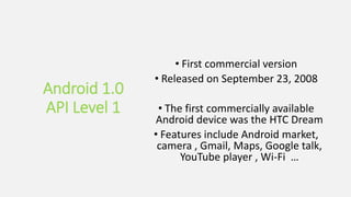 The Android Story - versions and history | PPTX | Operating Systems ...