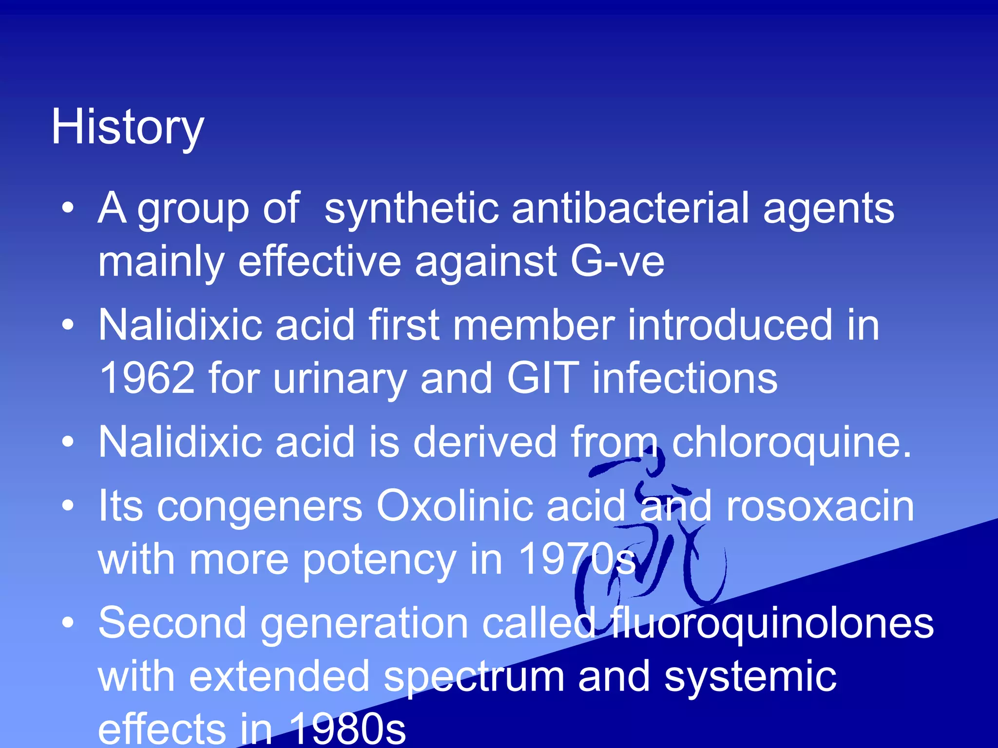 Antibiotic Quinolone history,classification,mechanism of action and ...