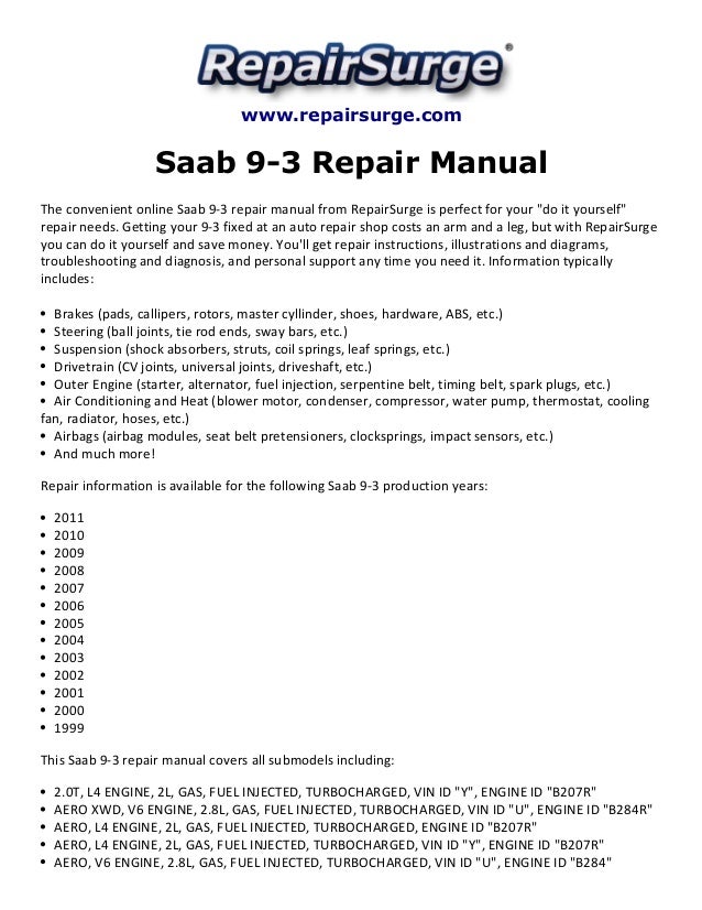 2002 saab 9-3 repair manual