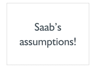 Saab’s
assumptions!
 