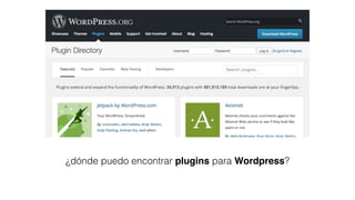 ¿dónde puedo encontrar plugins para Wordpress?
 