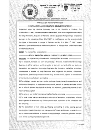 SAADC Panamanian Corporate Documents