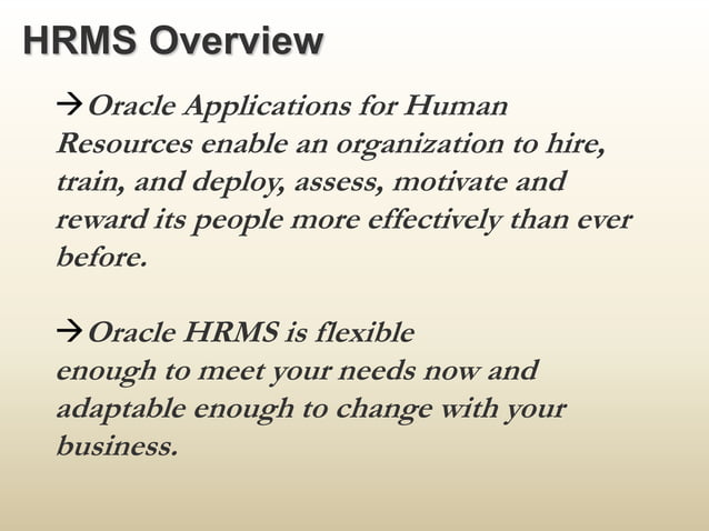 Oracle HR presentation