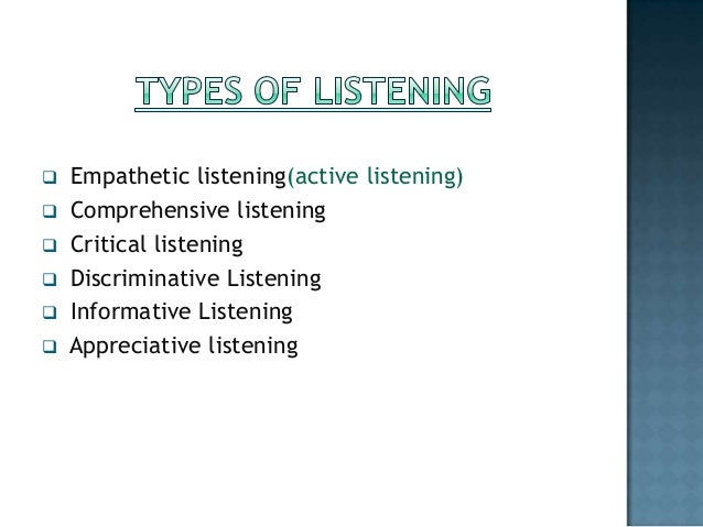 appreciative listening