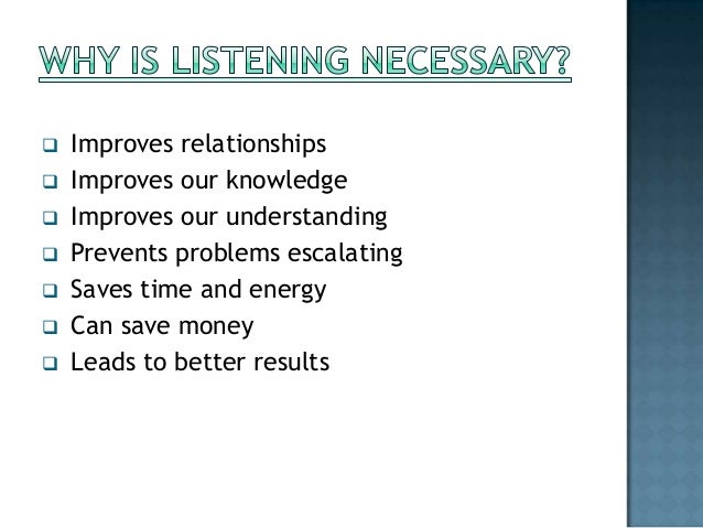importance of listening