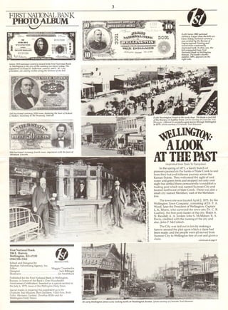 Stephan Advertising: First National Bank, Wellington, KS, 100th