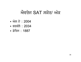 AYvryj SAT skor/ AMk
• Ayl ey : 2004
• brk`ly : 2034
• fyivs : 1887




                              35
 