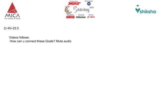 2) 45/-22.5
Videos follows:
How can u connect these Goals? Mute audio
 