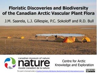 Floristic Discoveries and Biodiversity
of the Canadian Arctic Vascular Plant Flora
J.M. Saarela, L.J. Gillespie, P.C. Sokoloff and R.D. Bull
Centre for Arctic
Knowledge and Exploration
This work is licensed under a Creative Commons Attribution-NonCommercial 4.0 International License.
 
