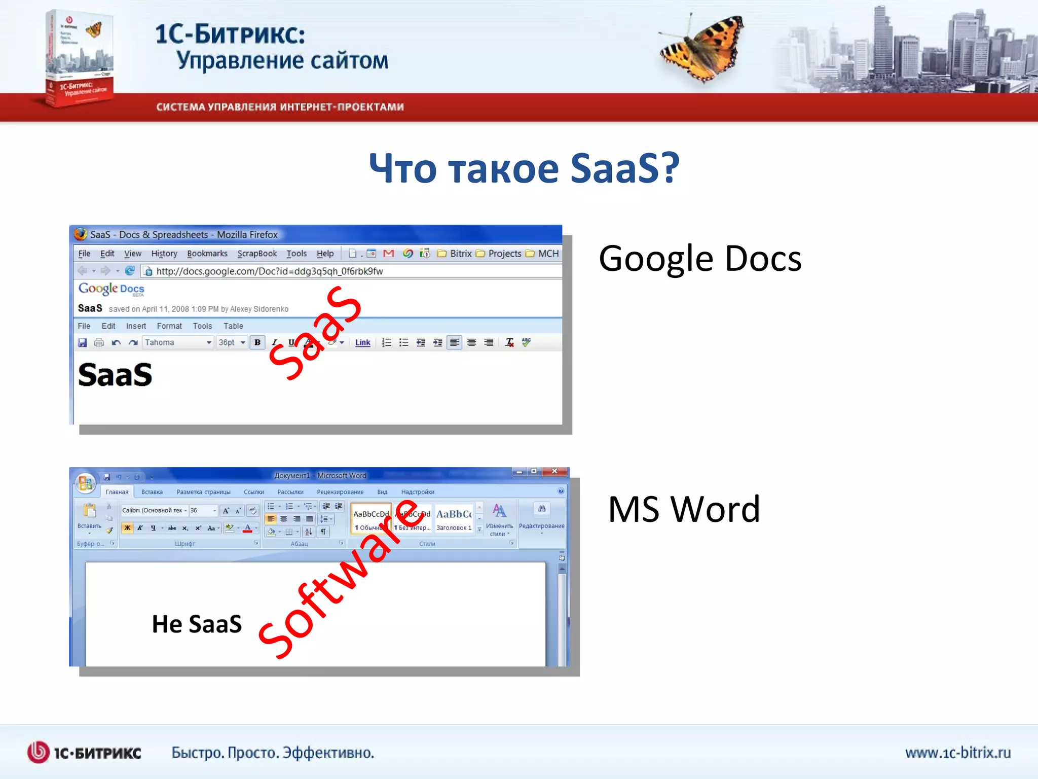 Что такое  SaaS? Google Docs MS Word Software SaaS 