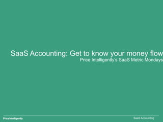 SaaS Accounting:
Get to know your money flow
Price Intelligently’s SaaS Metric Mondays
SaaS Accounting
 