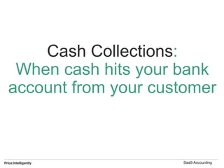 Cash Collections:
When cash hits your bank
account from your customer
SaaS Accounting
 