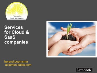 Services
for Cloud &
SaaS
companies



berend.boomsma
at lemon-sales.com
 