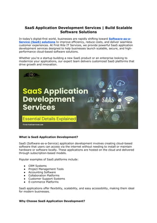 SaaS Application Development | First Rite IT Services | DOCX