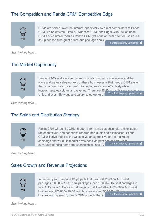 saas business plan example PDF Sales Business