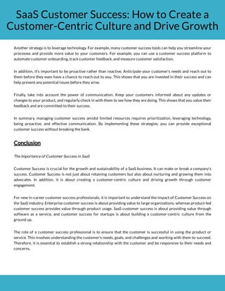 SaaS Customer Success: How to Create a Customer-Centric Culture and ...