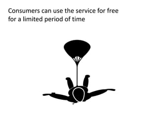 Consumers can use the service for free
for a limited period of time
 