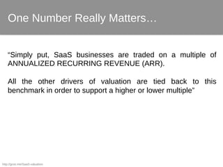 Click to edit Master title style 
xxx One Number Really Matters… 
“Simply put, SaaS businesses are traded on a multiple of...