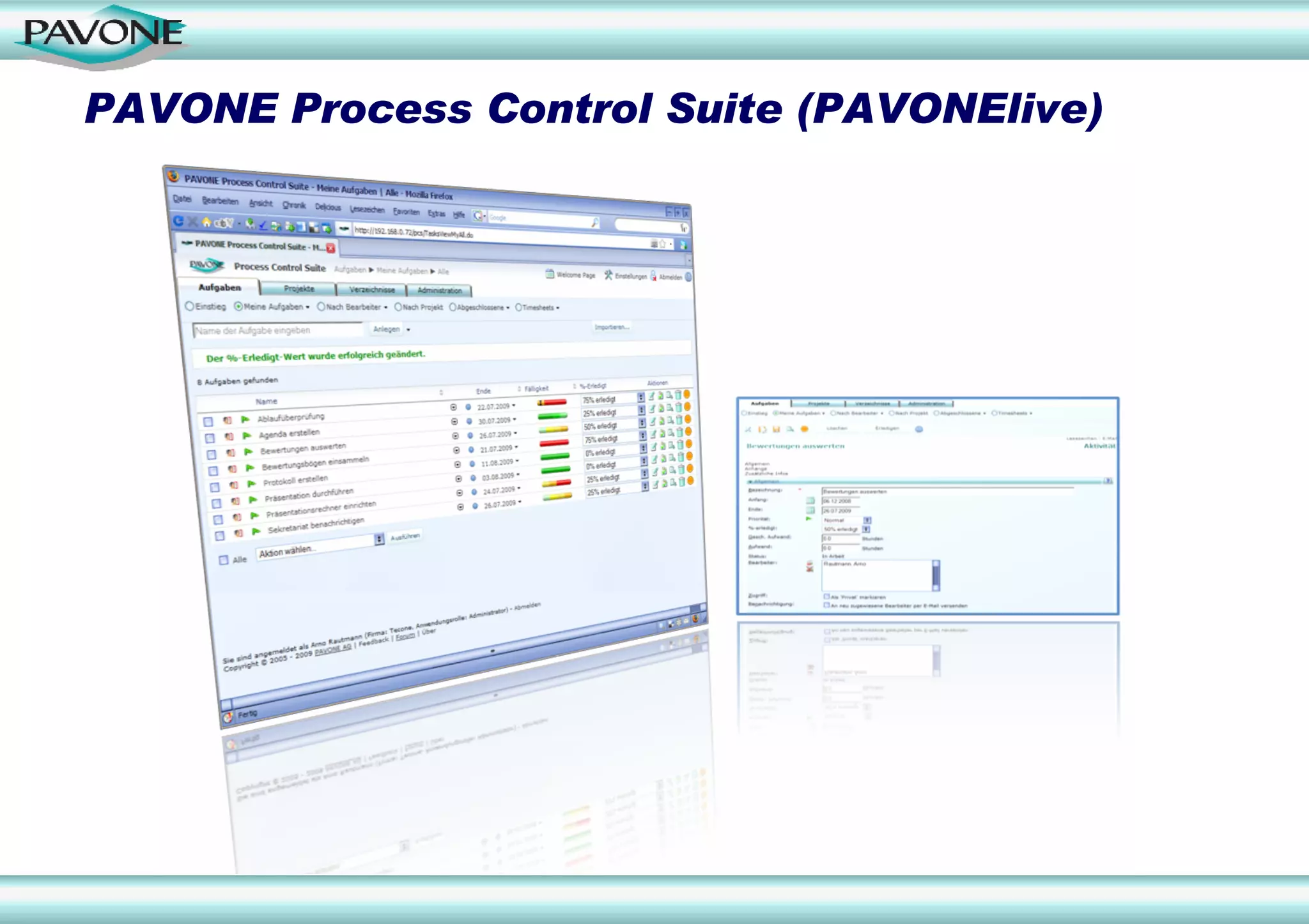 PAVONE Process Control Suite (PAVONElive)
 