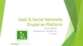 SaaS & Social Networks
Drupal as Platform
Saad H. AlQahtani
Managing Partner, SharedTech Est.

Co-Founder

 