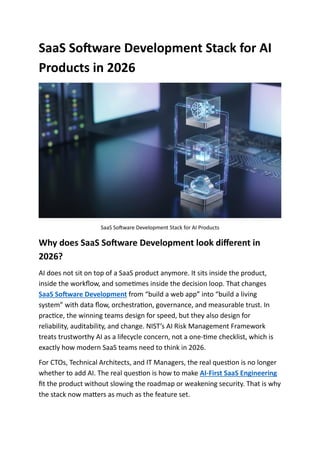 SaaS Software Development Stack for AI Products | PDF