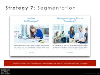 Private & Confidential | 22
S t r a t e g y 7 : S e g m e n t a t i o n
The SME market is too broad - you need to build for specific verticals and case personas
 