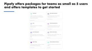 Proprietary and Confidential ©2018 OpenView Advisors, LLC. All Rights Reserved 37
Pipefy offers packages for teams as small as 5 users
and offers templates to get started
 