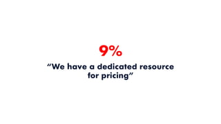 9%
“We have a dedicated resource
for pricing”
 