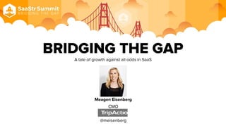 BRIDGING THE GAP
A tale of growth against all odds in SaaS
Meagen Eisenberg
CMO
@meisenberg
 