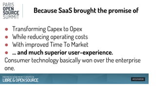 #OSSPARIS16
● Transforming Capex to Opex
● While reducing operating costs
● With improved Time To Market
● … and much supe...
