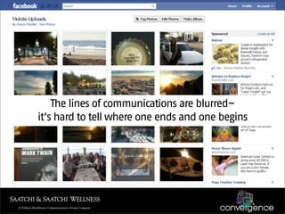 The lines of communications are blurred–
it’s hard to tell where one ends and one begins
 