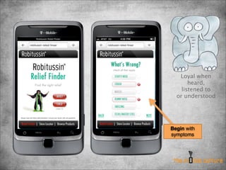 Loyal when
       heard,
    listened to
  or understood




Begin with
symptoms
 