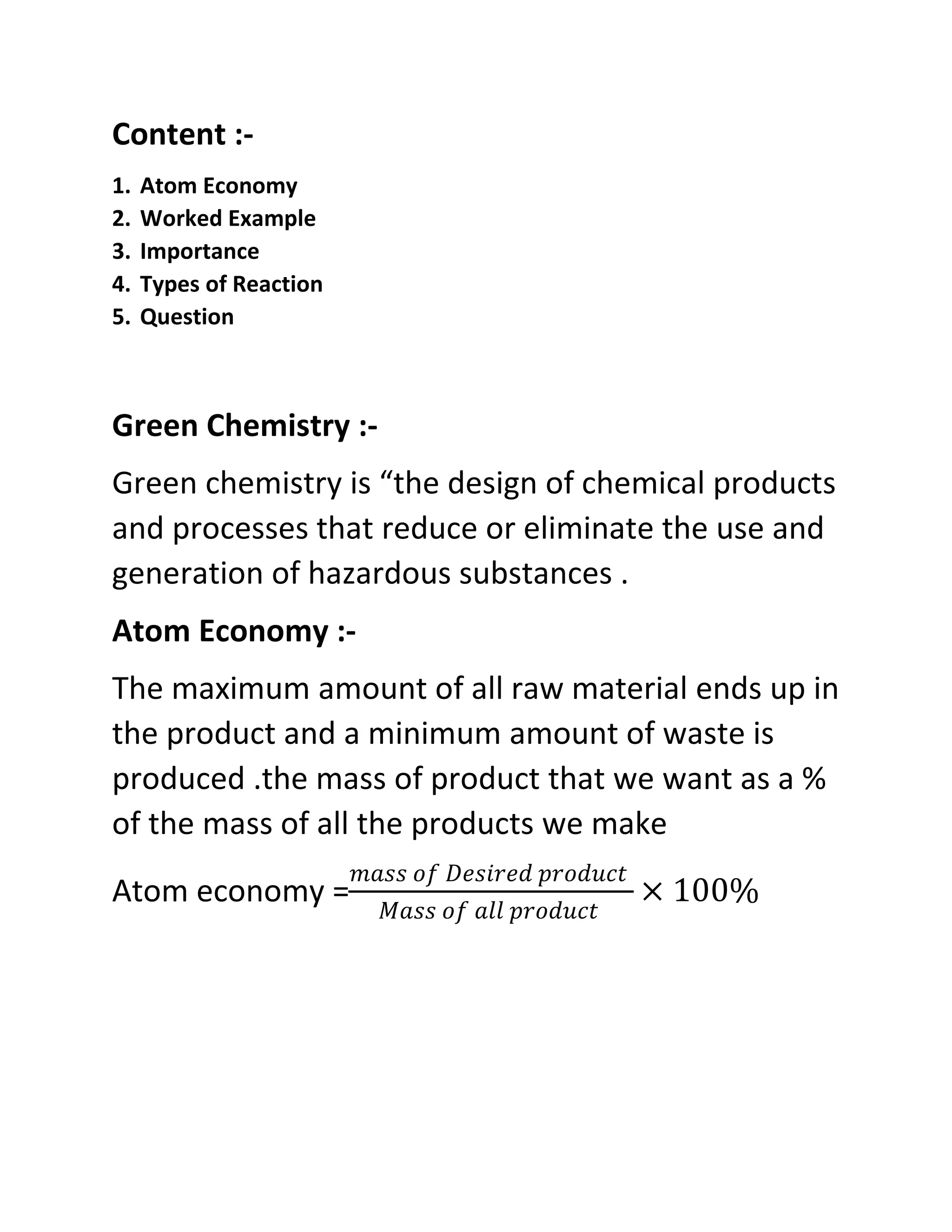 atom economy | PDF