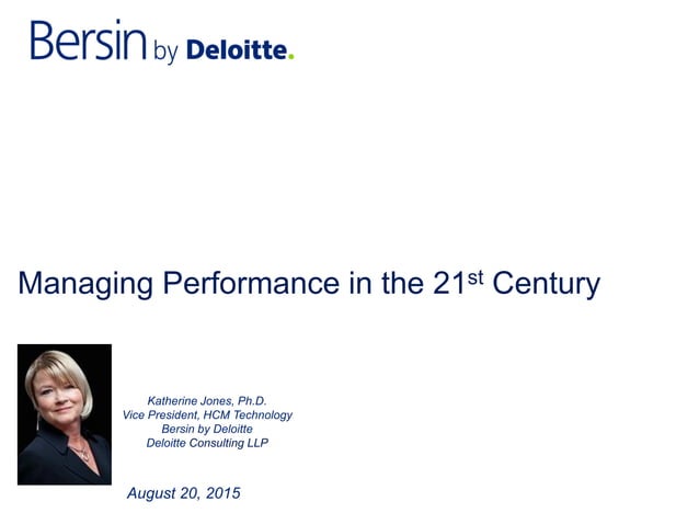 Saba - Bersin by Deloitte - Performance Management in the 21st Century ...
