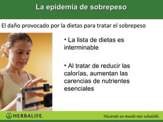 La epidemia de sobrepeso

El daño provocado por la dietas para tratar el sobrepeso

                        • La lista de dietas es
                        interminable

                        • Al tratar de reducir las
                        calorías, aumentan las
                        carencias de nutrientes
                        esenciales
 
