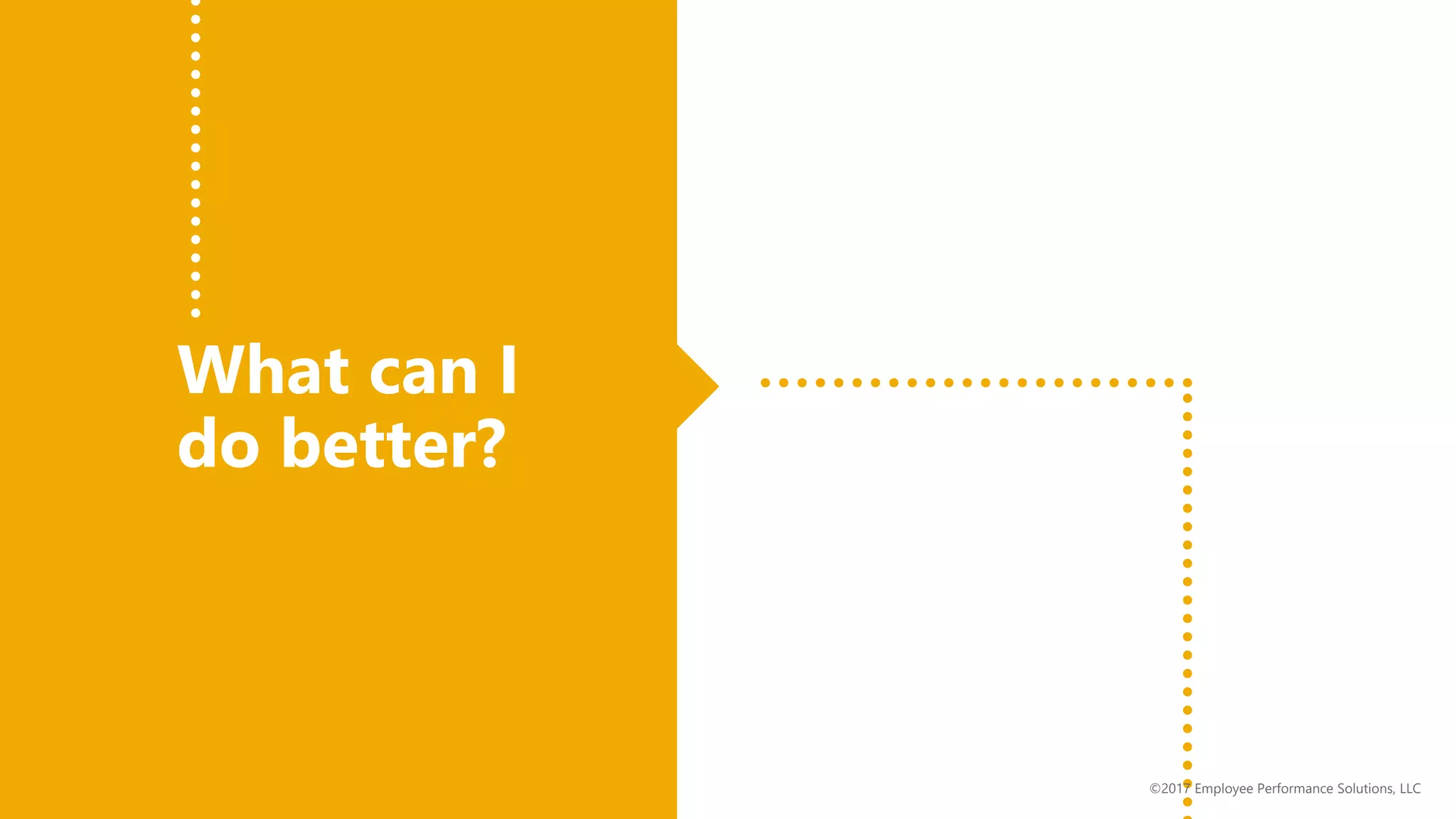 What can I
do better?
©2017 Employee Performance Solutions, LLC
 