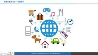 Copyright	
  ©	
  	
  Serverworks	
  Co.,Ltd.	
  All	
  Rights	
  Reserved.	
  
IoTにおけるデータの流流れ
21
 