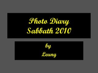 Photo Diary Sabbath 2010 by  Leung 