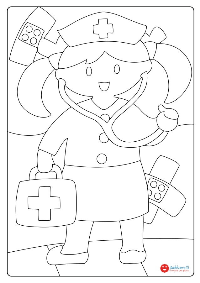 L'infermiera - Disegni da colorare - Sabbiarelli