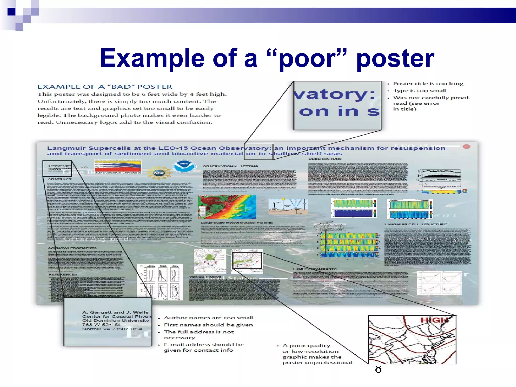 Example of a “poor” poster 