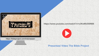 Presentasi Video The Bible Project
https://www.youtube.com/watch?v=x3KsWUO0NB8
https://bibleproject.com/Indonesian/
 