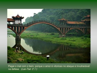 Pagai o mal com o bem, porque o amor é vitorioso no ataque e invulnerável
na defesa. (Lao-Tsé 老子)
 