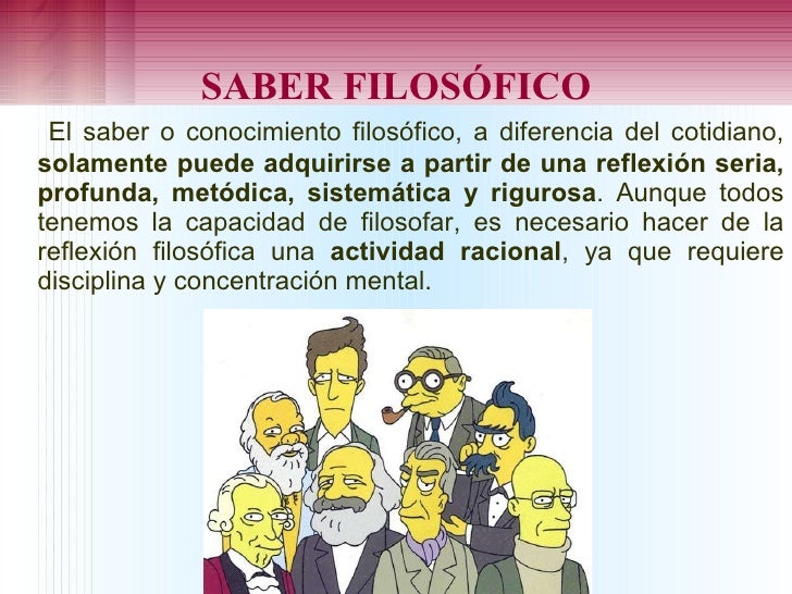 Saber cotidiano y saber filosófico
