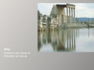 Milet. 
Ciutat on van néixer la 
Filosofia i la Ciència. 
 